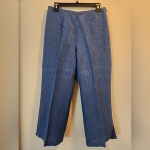 Caslon Blue Linen Wide-Leg Pants